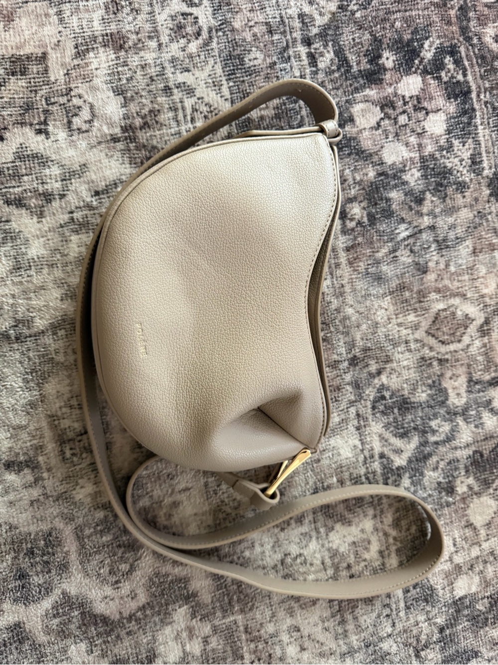 Polene Beige Saddle Shoulder Bag